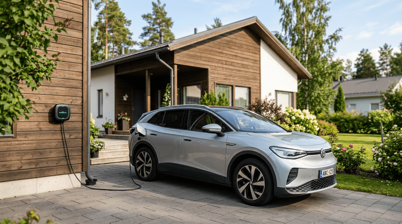 Sähköauton lataaminen kotona