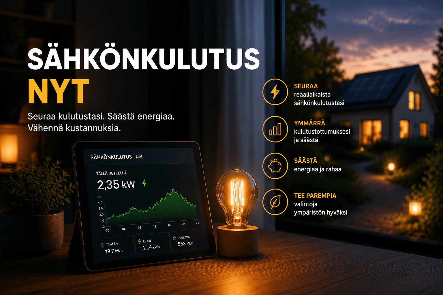 Sähkön kulutus nyt