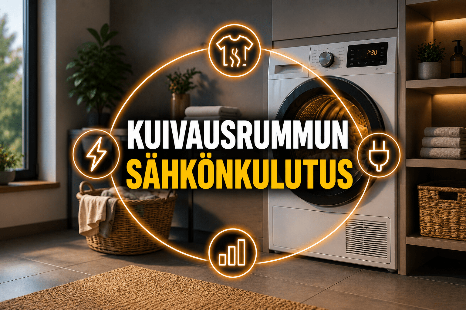 kuivausrummun sähkönkulutus