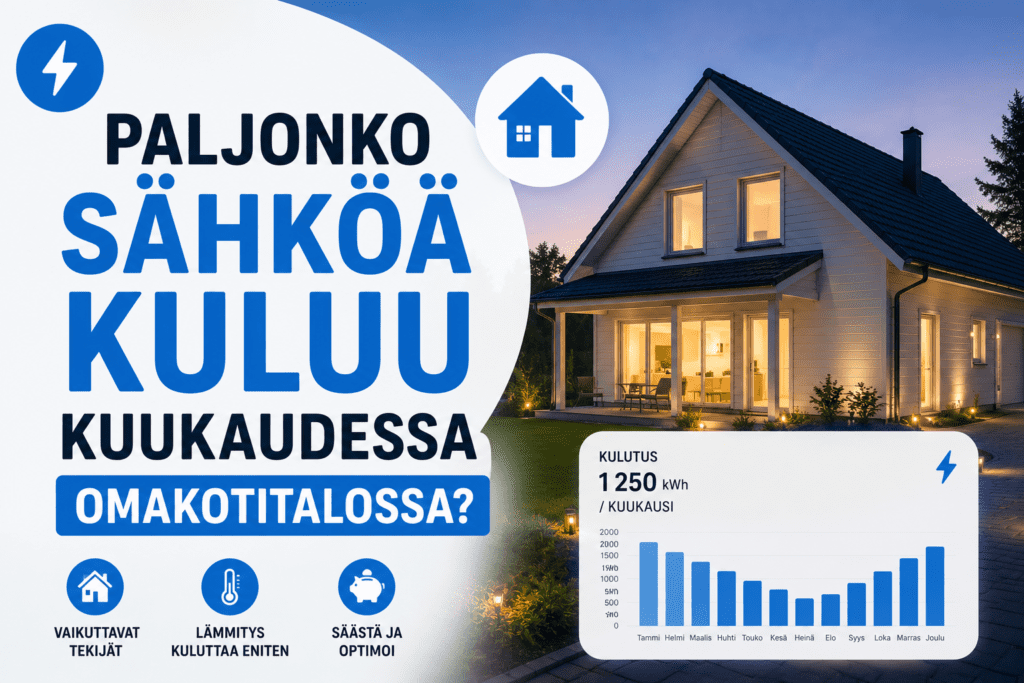 Paljonko sähköä kuluu omakotitalossa kuukaudessa?