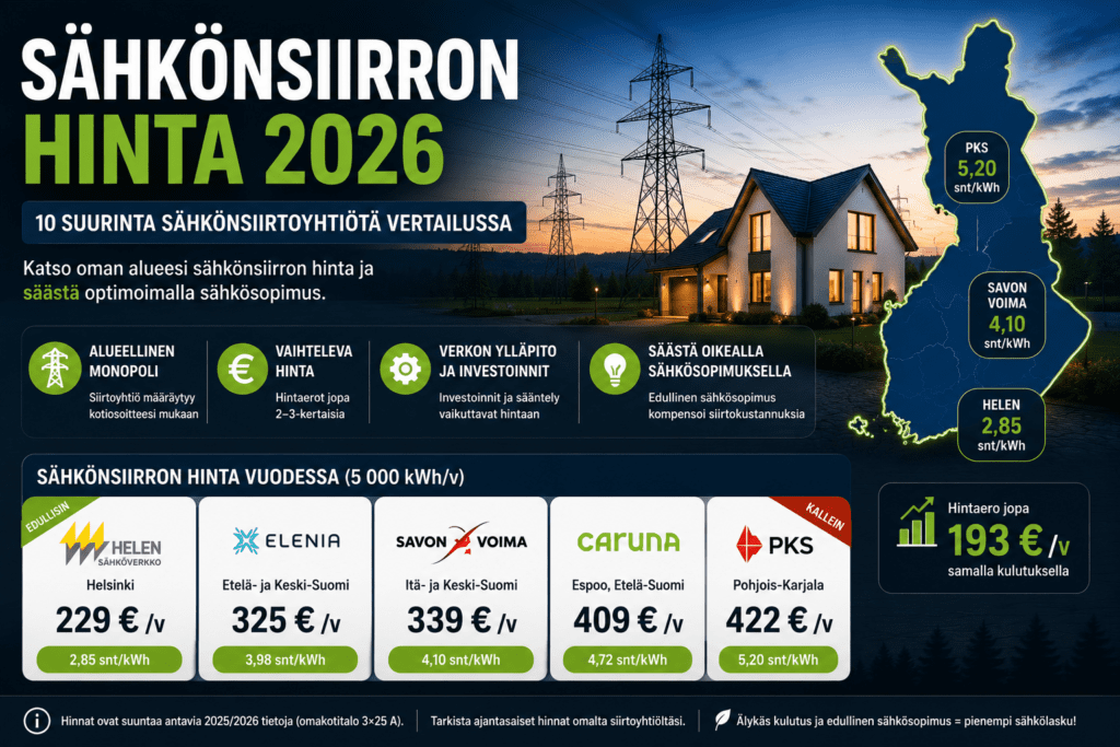 Sähkönsiirron vertailu