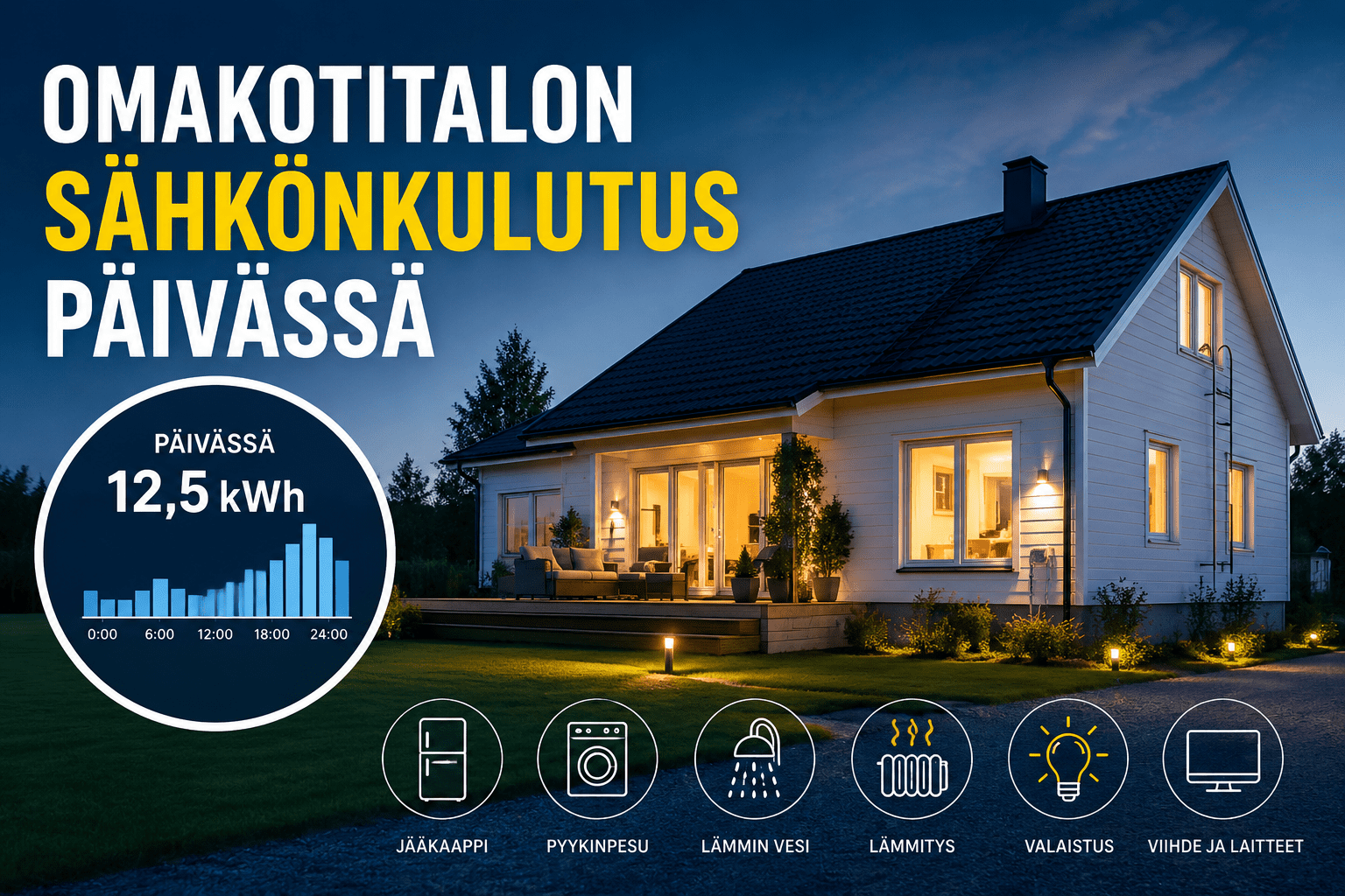 Omakotitalon sähkönkulutus päivässä