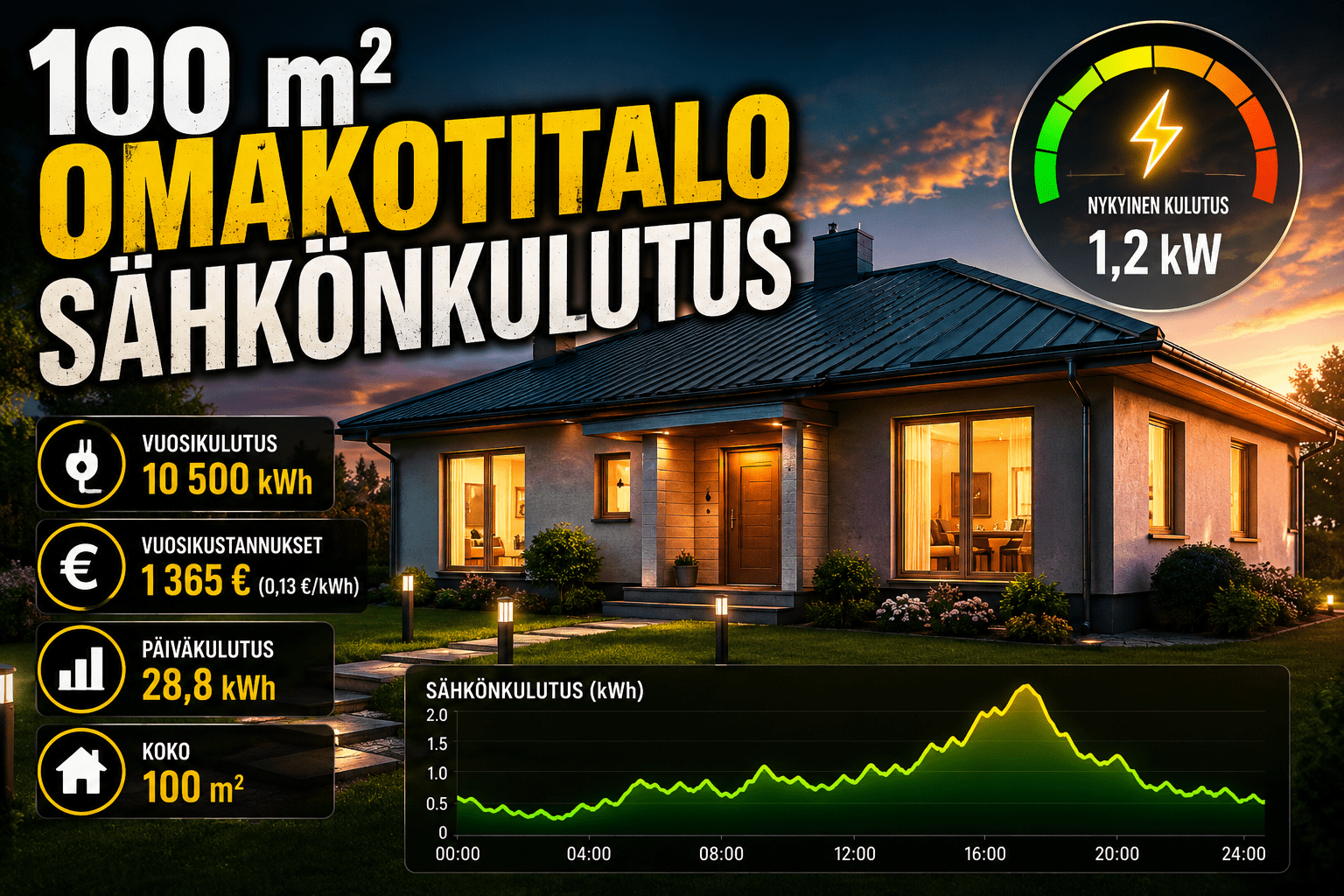100 neliön omakotitalon sähkönkulutus