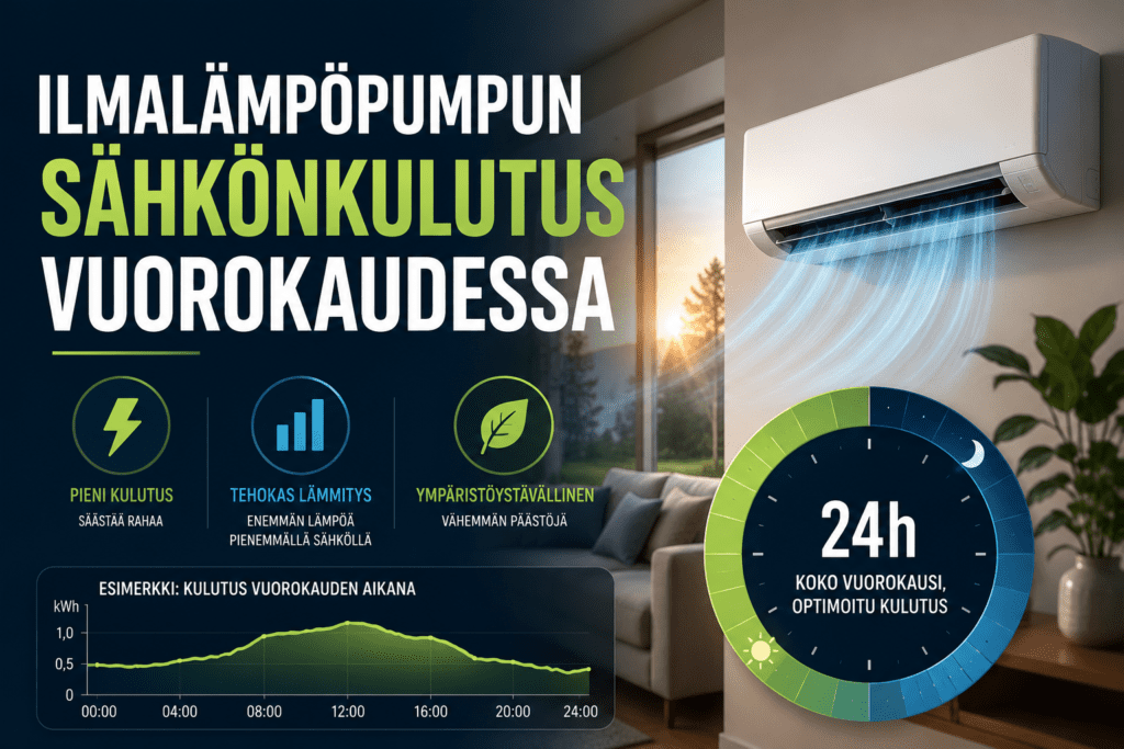 ilmalämpöpumpun sähkönkulutus vuorokaudessa