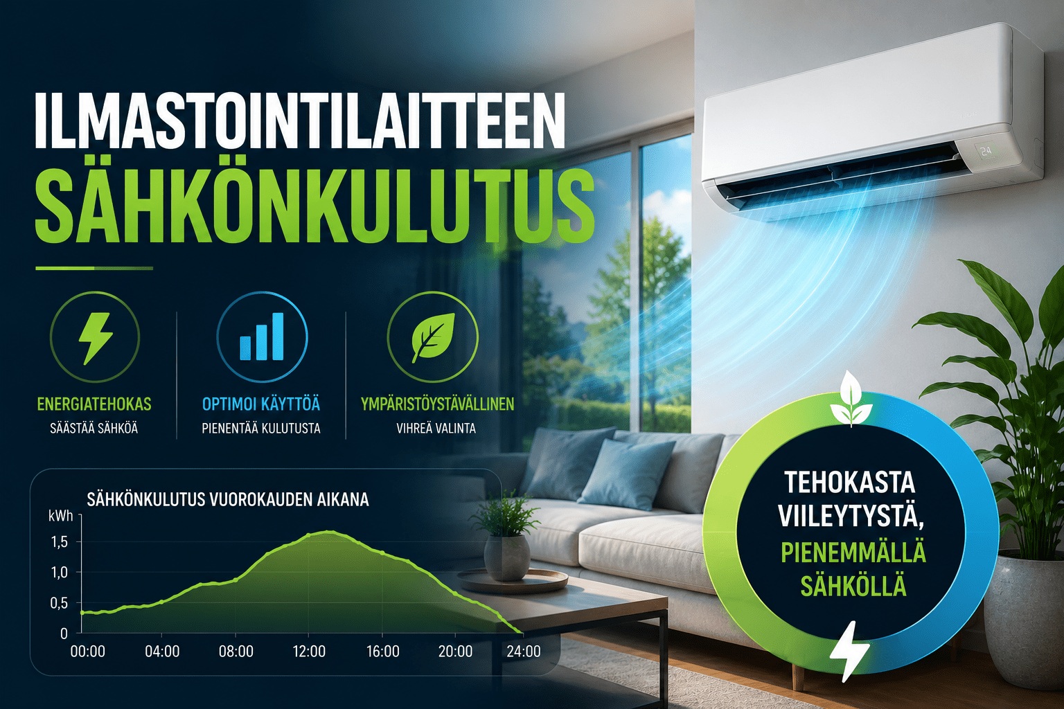 ilmastointilaitteen sähkönkulutus