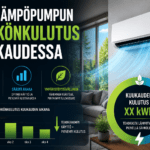 Ilmalämpöpumpun sähkönkulutus kuukaudessa