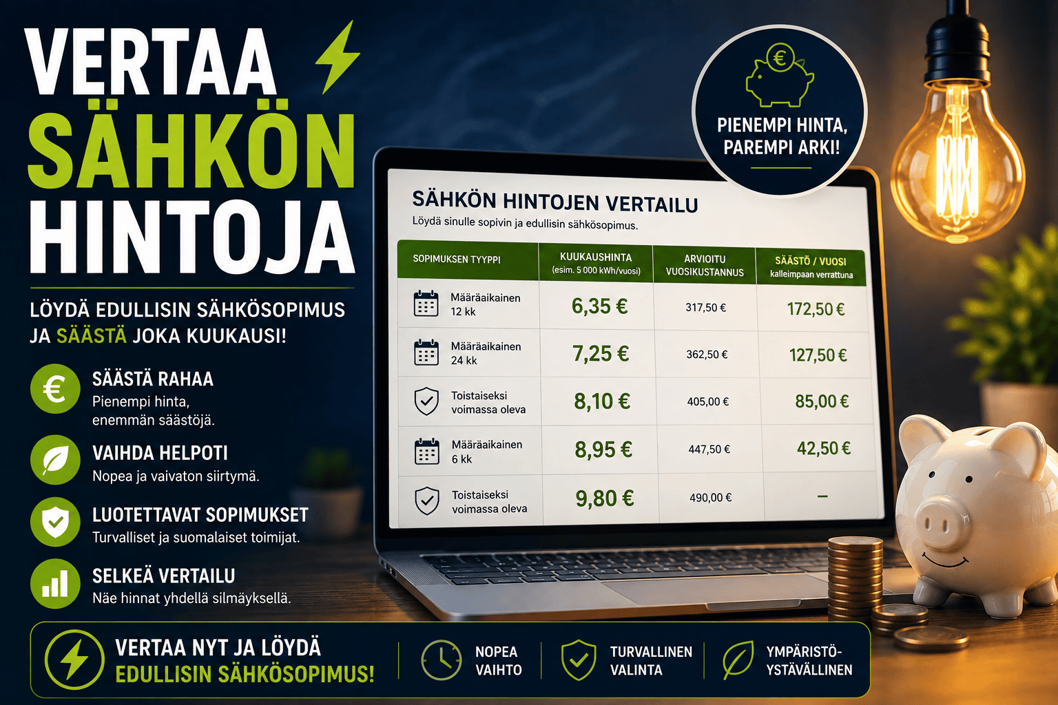 vertaa sähkön hintoja