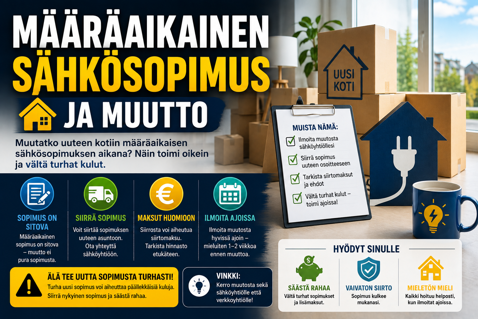 määräaikainen sähkösopimus ja muutto
