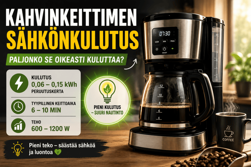 Kahvinkeittimen sähkönkulutus