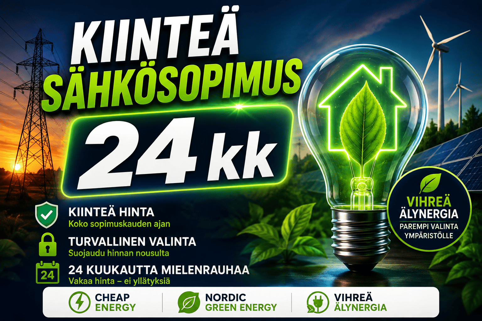 Kiinteä sähkösopimus 24 kk
